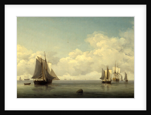 Fishing Boats in a Calm Sea by Charles Brooking