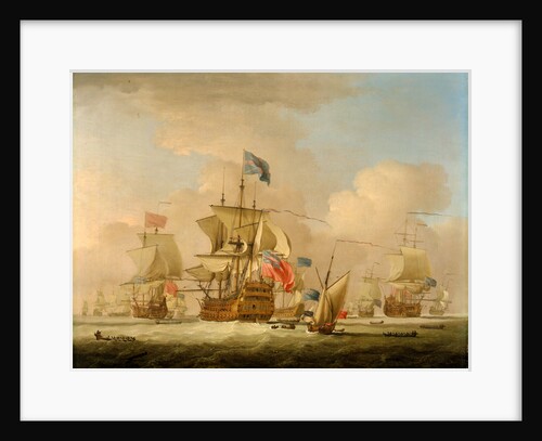 British Men-of-War and a Sloop by Peter Monamy