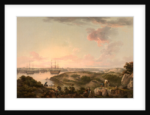 Port Mahon, Minorca with British Men-of-War at Anchor by John Thomas Serres