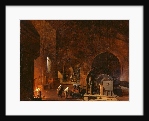 Interior of an ironworks by Godfrey Sykes