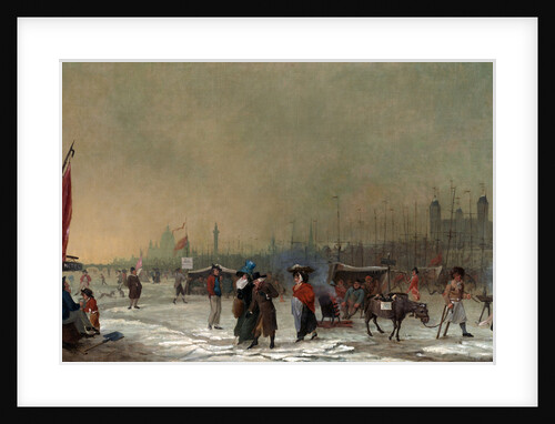 Frost on the Thames The Thames Frozen Over, near the Tower of London, London Samuel Collings by Samuel Collings