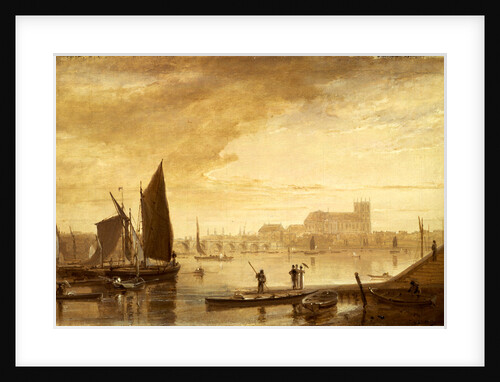 Westminster Bridge and Abbey, London by William Daniell