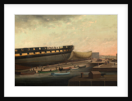 Heaving up His Majesty's Frigate 'Diana' at Blackburn's Yard, near Plymouth by John Rogers