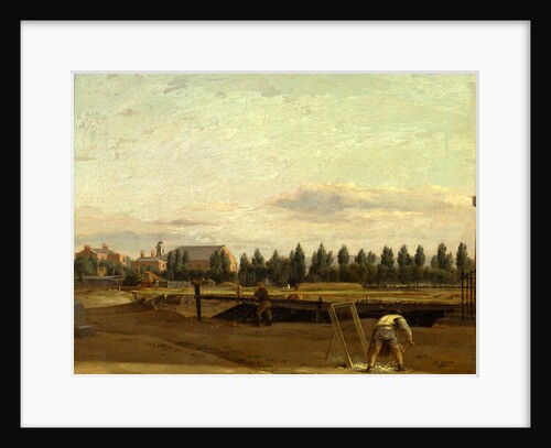 Excavating the Regent's Canal, with a View of Marylebone Chapel by John Seguier
