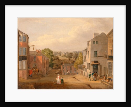 Street Scene in Chorley, Lancashire, with a view of Chorley Hall by John Bird of Liverpool