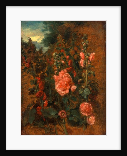 Study of Hollyhocks Hollyhocks by John Constable