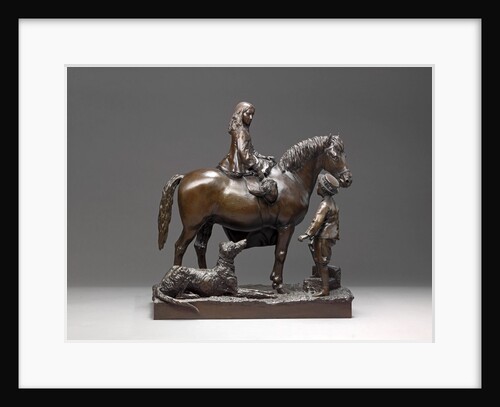 Girl on Horseback with a Boy and a Dog by Joseph Edgar Boehm