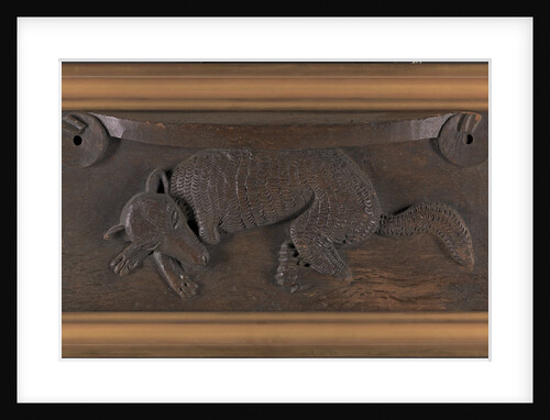 Carved wood misericord of a Sleeping Fox, possibly from Dunblane Cathedral, Perthshire, Scotland by Anonymous
