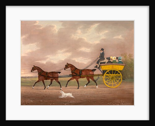 A Gentleman Driving Tandem to a Jaunting Car Going to Church by Edwin W. Cooper of Beccles