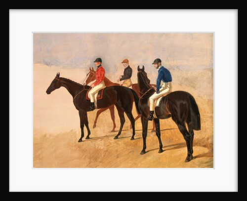 Steeplechase cracks: Allen McDonough on Brunette, Tom Oliver on Discount, and Jem Mason on Lottery by John Frederick Herring