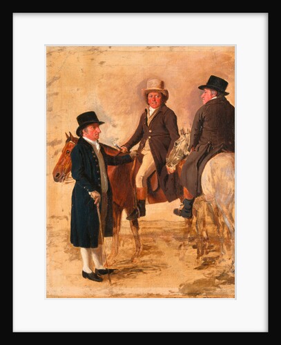 John Hilton, Judge of the Course at Newmarket; John Fuller, Clerk of the Course; and John Stevens, a Trainer by Benjamin Marshall