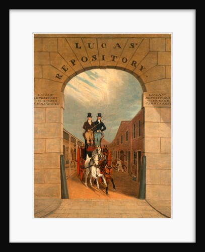 Schooling a Pair in a Brake at Lucas's Yard, Clerkenwell by James Pollard