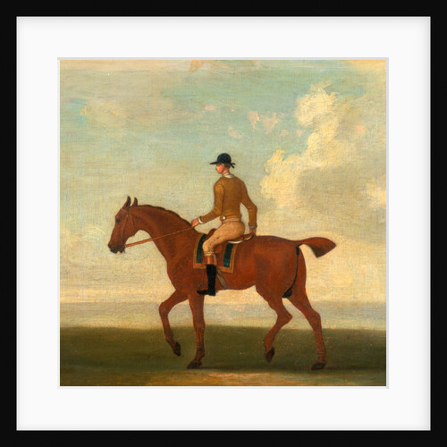 One of Four Portraits of Horses - a Chestnut Racehorse with Jockey Up by James Seymour