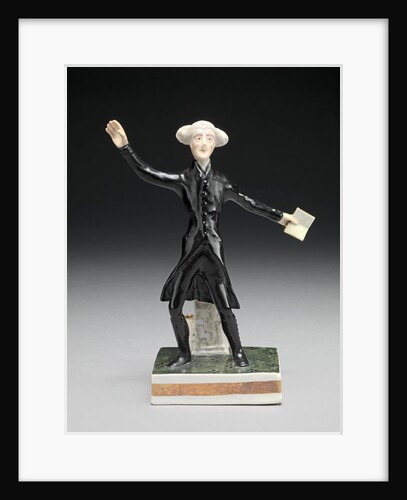Ceramic Dr. Syntax: standing, with a book in one hand and arms outstretched by Anonymous