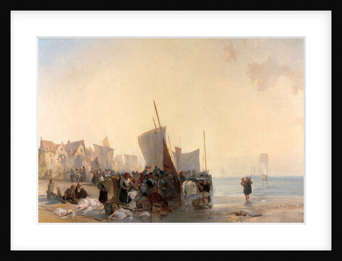 Fishmarket A Fish Market near Boulogne Fish-market, Boulogne by France Richard Parkes Bonington
