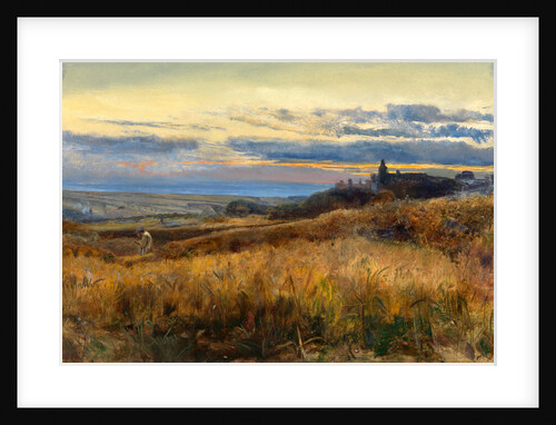 Cornfield at sunset by John William Inchbold