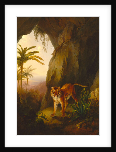 Tiger in a Cave Tropical by Jacques-Laurent Agasse