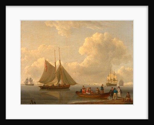 A Wherry Taking Passengers out to Two Anchored Packets by William Anderson