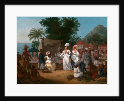 A Linen Market with a Linen-stall and Vegetable Seller in the West Indies by Agostino Brunias