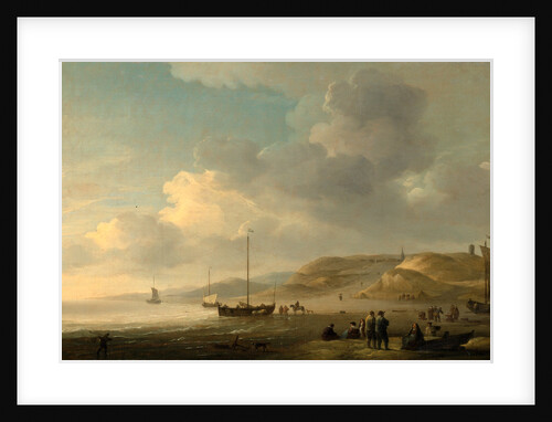 The Coast near Scheveningen with Fishing Pinks on the Shore by Charles Brooking