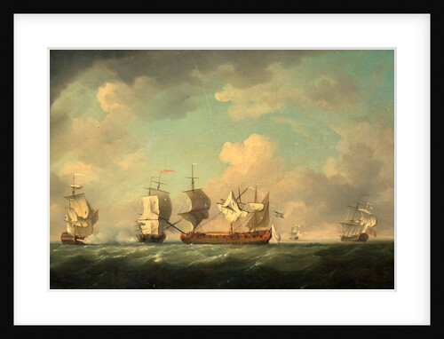 The Capture of the 'Marquis d'Antin' and the 'Louis Erasme' by Charles Brooking