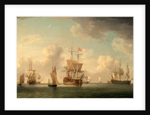English Ships Under Sail in a Very Light Breeze by Charles Brooking