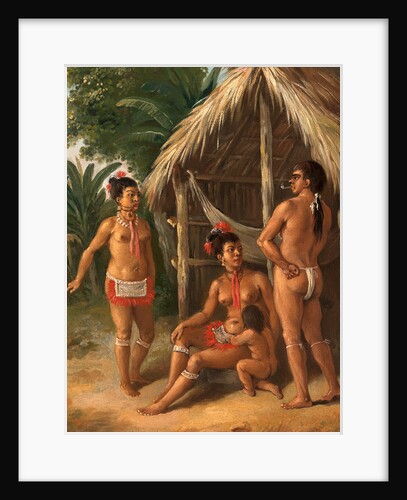 A Leeward Islands Carib family outside a Hut by Agostino Brunias