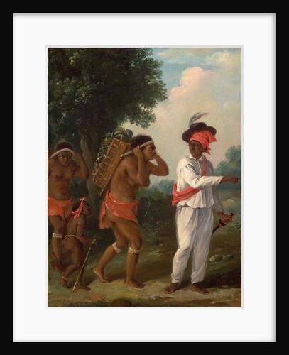 West Indian Man of Color, Directing Two Carib Women with a Child by Agostino Brunias