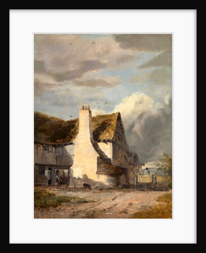 Cottage by a country lane by Sir Augustus Wall Callcott