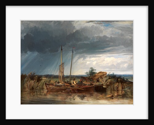 Two Fishing Boats on the Banks of Inland Waters by George Chambers