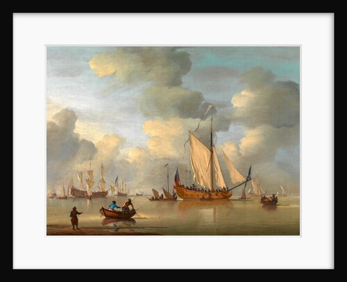 An English Royal Yacht Standing Offshore in a Calm by Peter Monamy