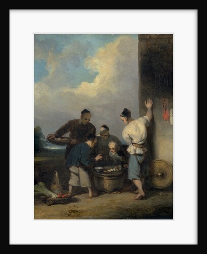 Coolies Round the Food Vendor's Stall by George Chinnery