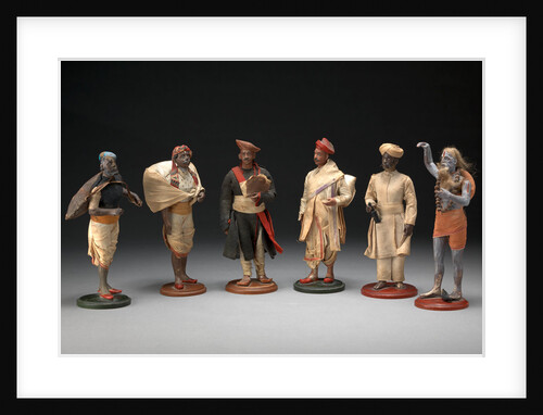 Indian Trades and Occupations A Group of Six Bengali Plaster Figures by Anonymous