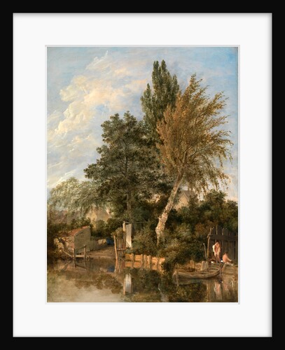 Boys Bathing on the River Wensum, Norwich A River Scene with Boys Bathing View on the Wesum at Thorpe by John Crome