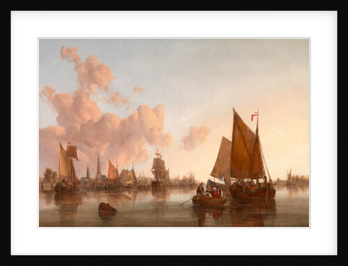 Sailing Boats and Barges on a Dutch(?) Estuary by John Berney Crome
