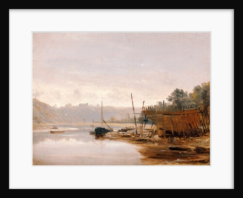Boat Building near Dinan, Brittany by Francis Danby