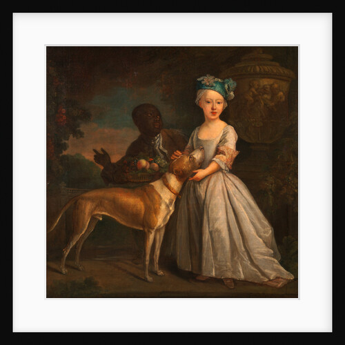 A Young Girl with a Dog and a Page by Bartholomew Dandridge