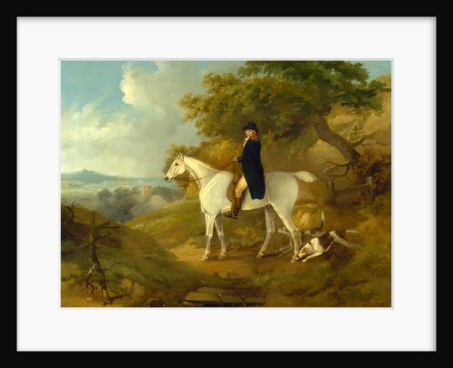 George Morland on his Hunter George Morland on a grey hunter, with a couple of foxhounds by Thomas Hand