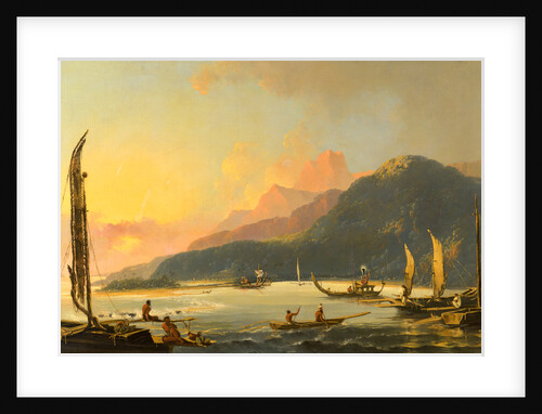 Tahitian War Galleys in Matavai Bay, Tahiti Matavai Bay in the Island of Otaheite, Tahiti by William Hodges