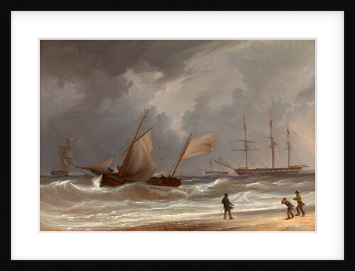 A Lugger Driving Ashore in a Gale by William Joy