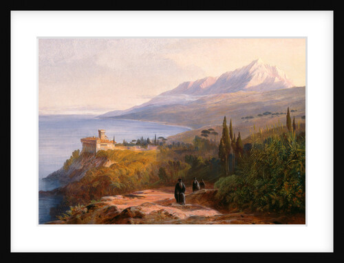 Mount Athos and the Monastery of Stavronikétes by Edward Lear