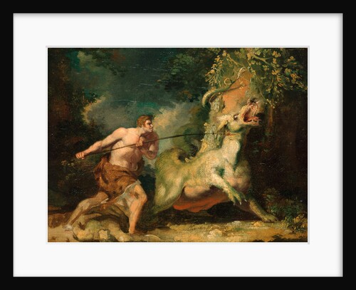 Man attacking a monster by John Hamilton Mortimer