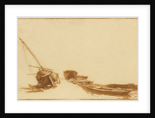Boats on Shore and in Water by Jan de Bisschop