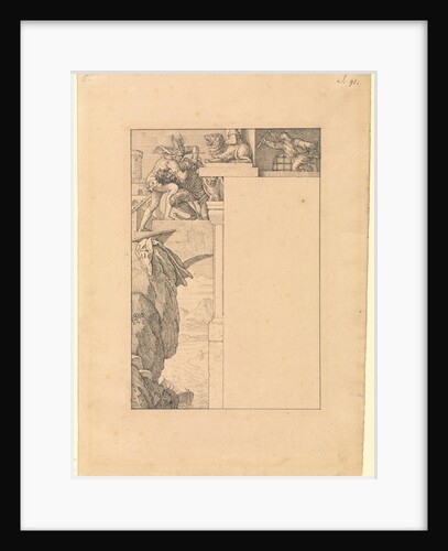 Siegfried Battles with the Gatekeeper as Alberich Approaches by Julius Schnorr von Carolsfeld
