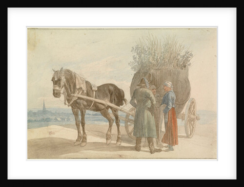 Austrian Peasants with a Horse and Cart, with a View of Vienna in the Distance by Johann Adam Klein