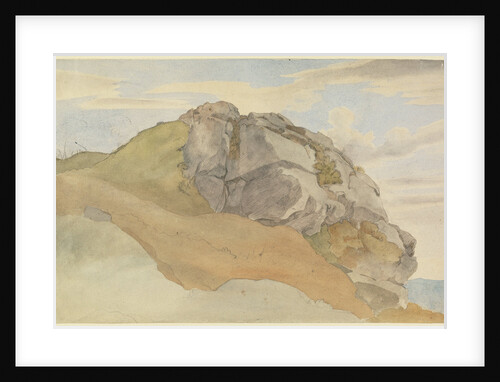 Rocky Outcropping (recto), Rocky Forest with Strollers (verso) by Ernst Ferdinand Oehme