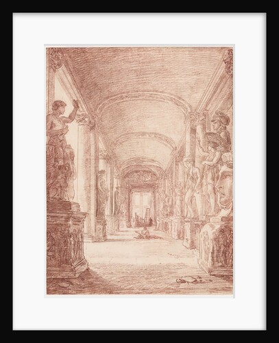 A Draftsman in the Capitoline Gallery by Hubert Robert