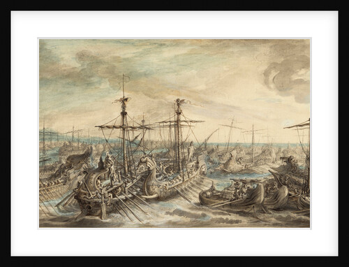 The Roman Fleet Victorious over the Carthaginians at the Battle of Cape Ecnomus by Gabriel Jacques de Saint-Aubin