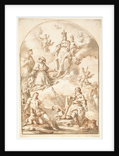 The Crowned Madonna and Child in Glory, with Saints Sebastian, Roch, Jerome, and John Nepomuk by Gaspare Diziani