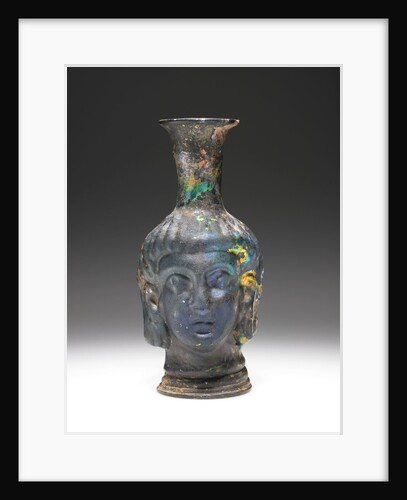 Mold-blown Head flask by Anonymous